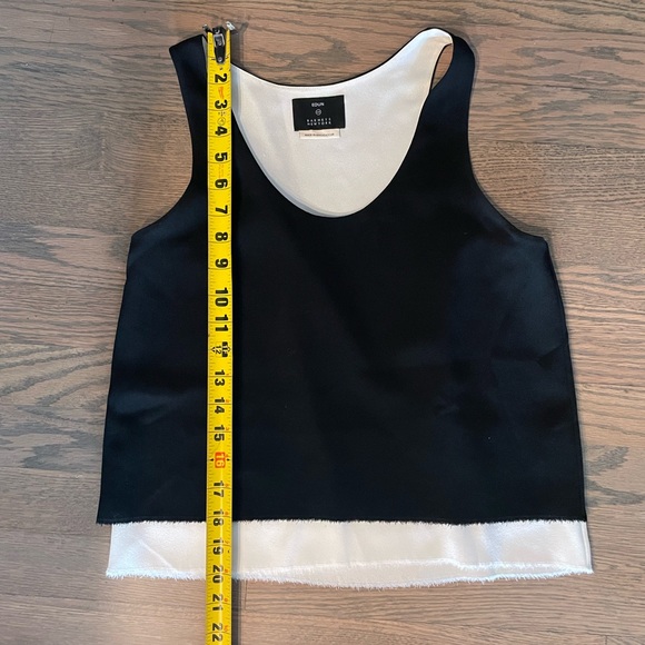 Edun Barney’s New York Black White Fringe Tank Blouse - Picture 4 of 6